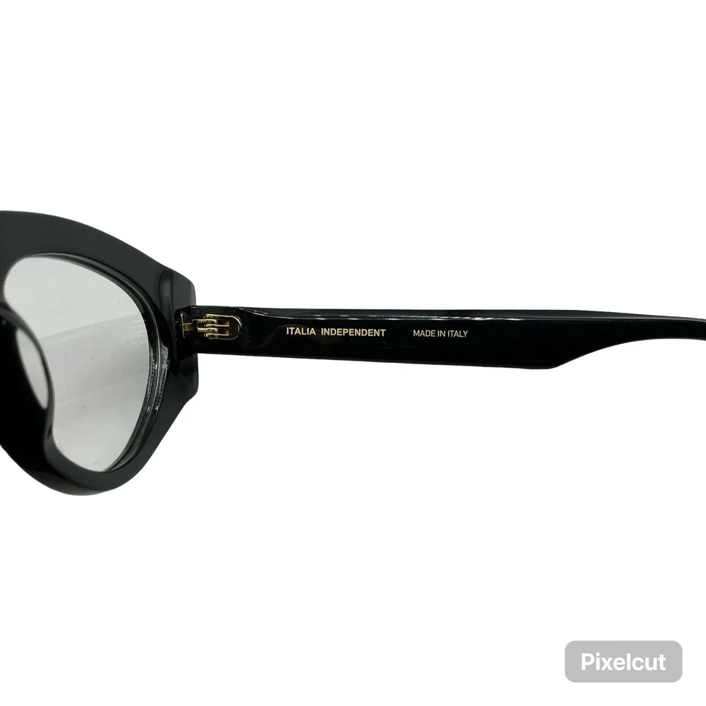 Italia Independent Bello BLK Cat Eye Eyeglasses Black Made in Italy 48-20-145‎